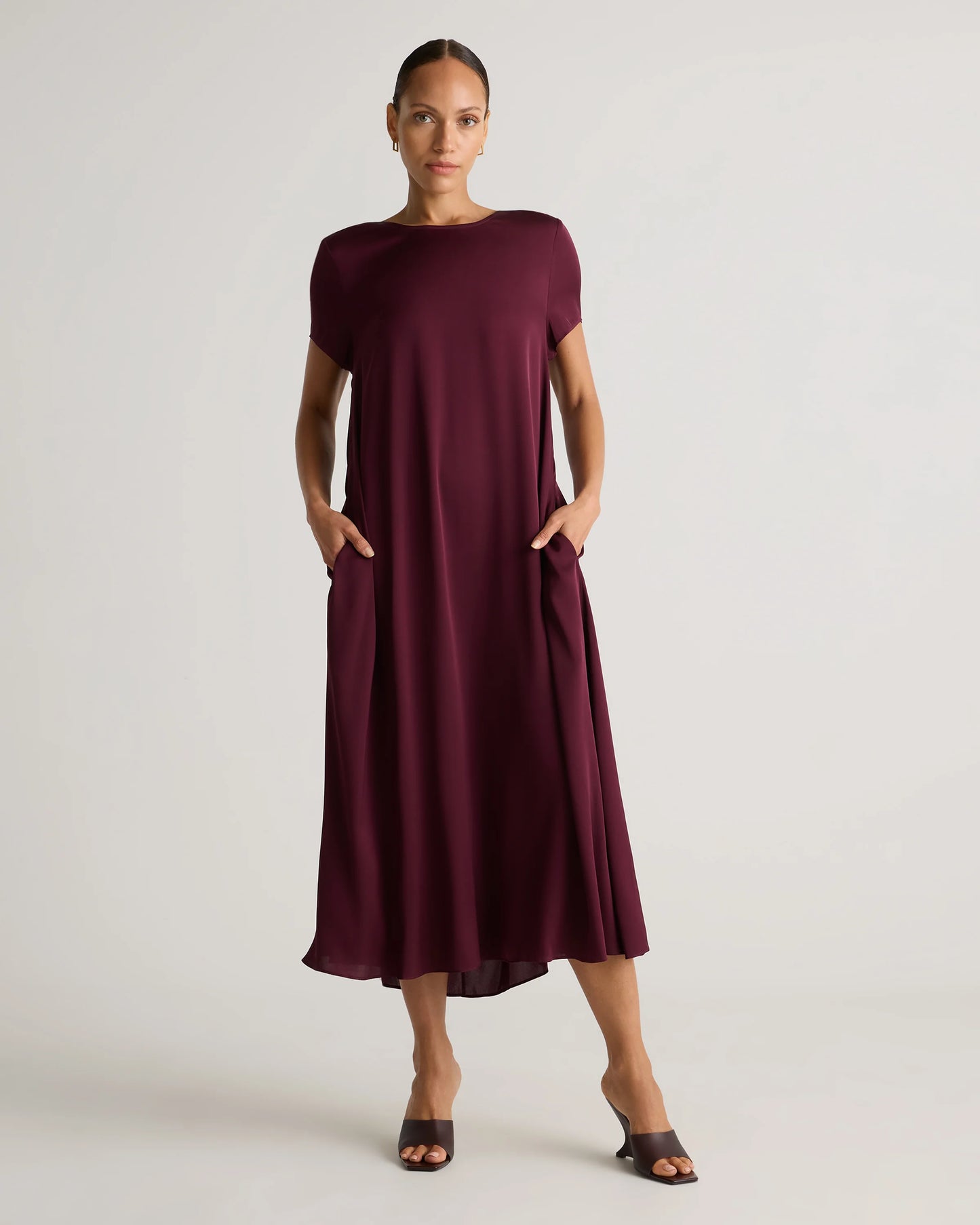 Washable Stretch Silk Voluminous Maxi Dress - XS / Moonstone Blue