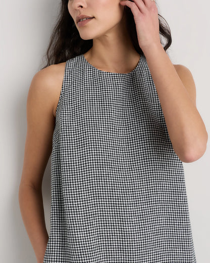 100% European Linen Tank Mini Dress - XS / Martini Olive