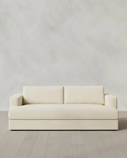 Sierra Curved Arm Sofa in Performance Velvet - 7ft / Sable