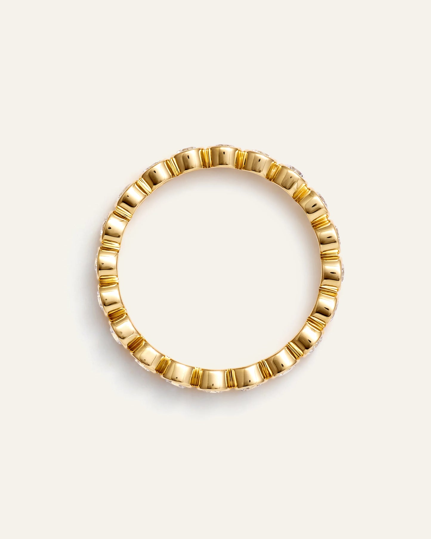 14K Gold Lab Grown Diamond Round Bezel Eternity Band - 1ctw - 5 / Yellow Gold