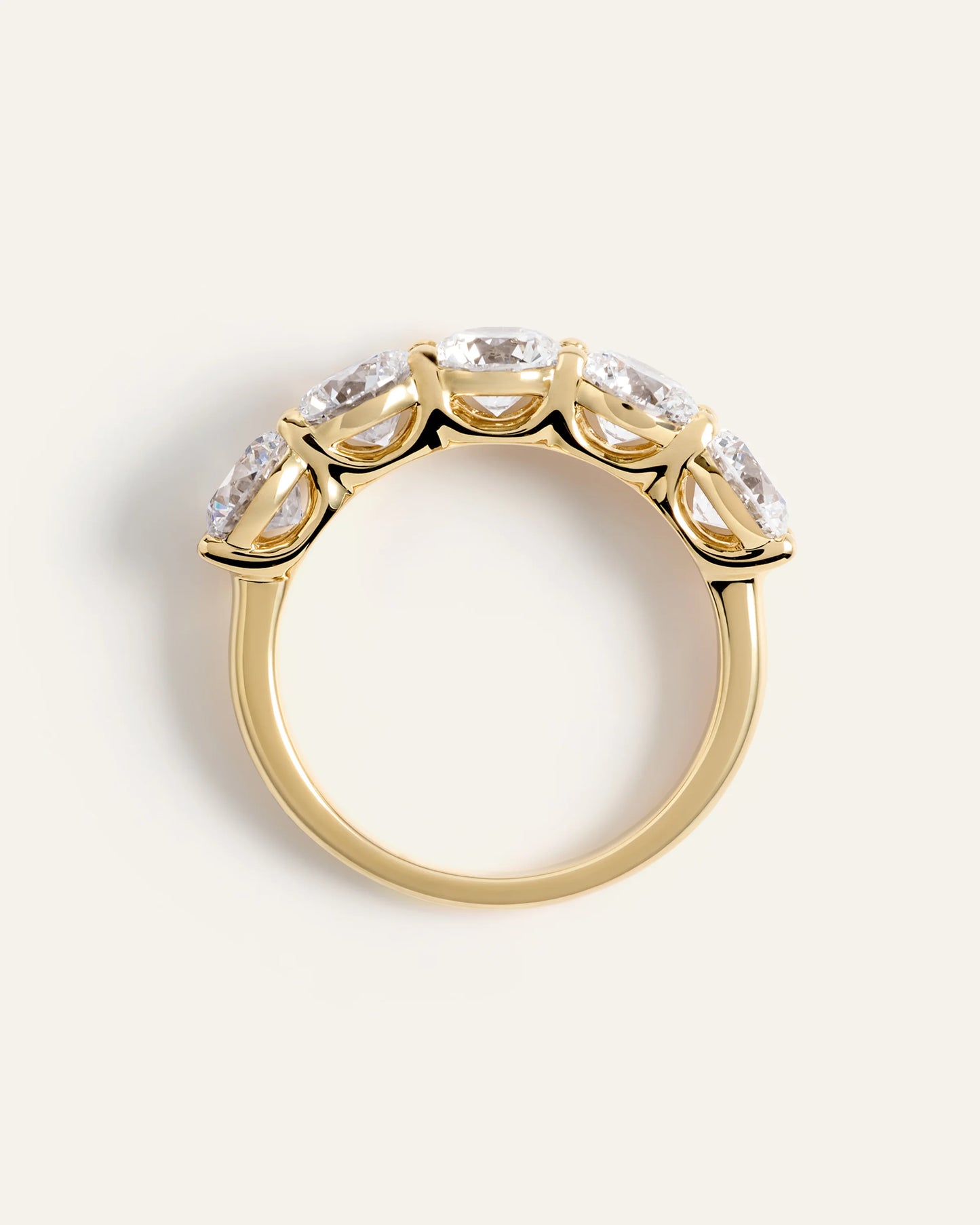 Lab Grown Diamond Five Stone Band - 4 / Yellow Gold