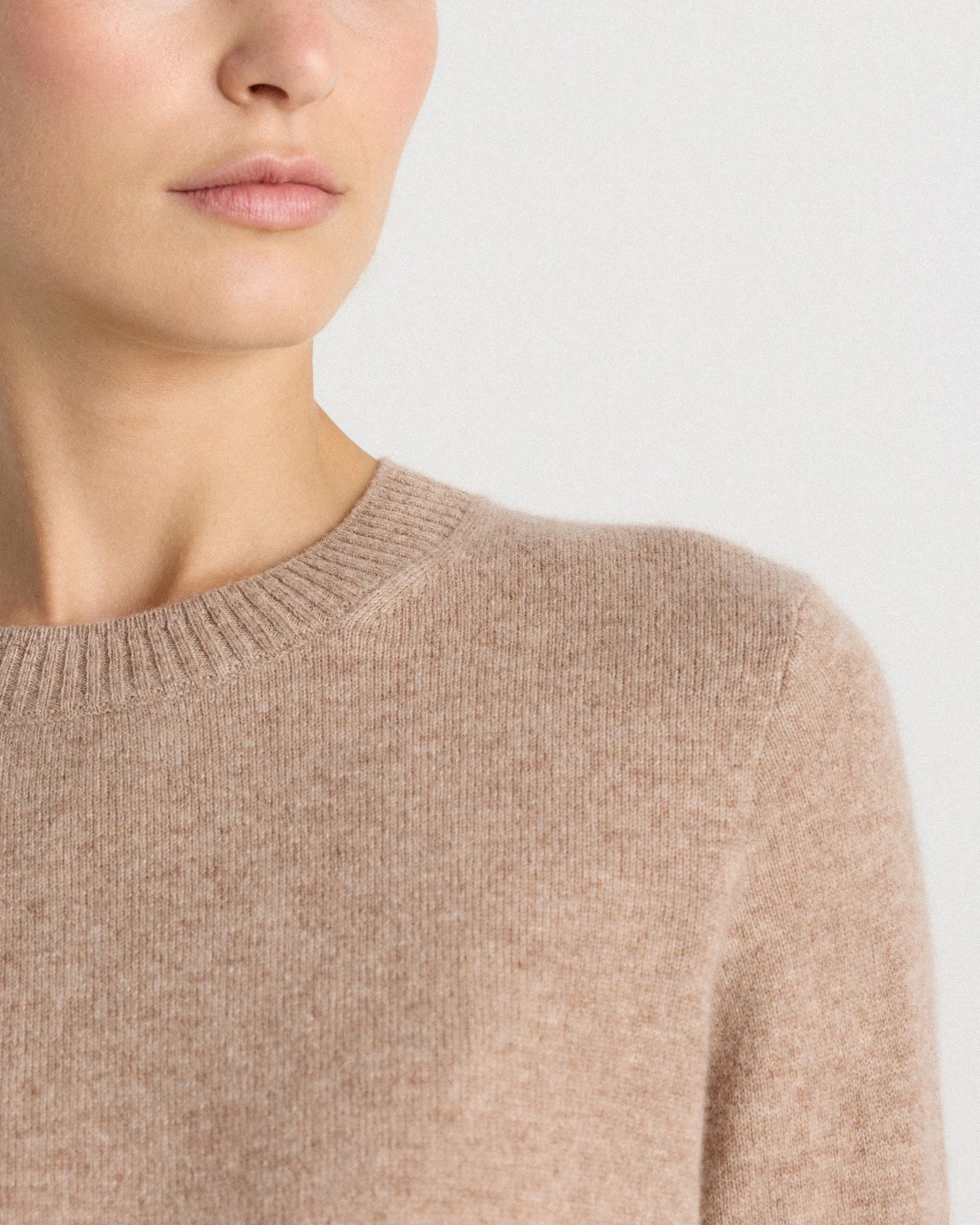 Mongolian Cashmere Shrunken Crewneck Sweater - XS / Ivory