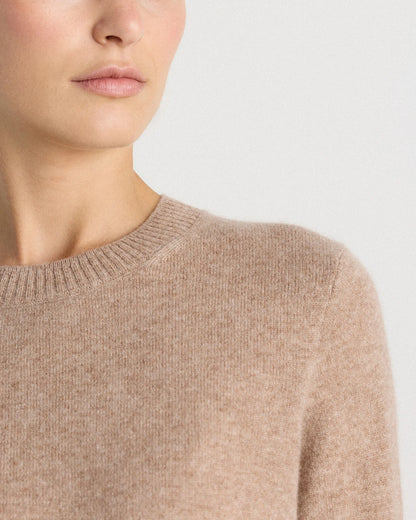 Mongolian Cashmere Shrunken Crewneck Sweater - XS / Ivory