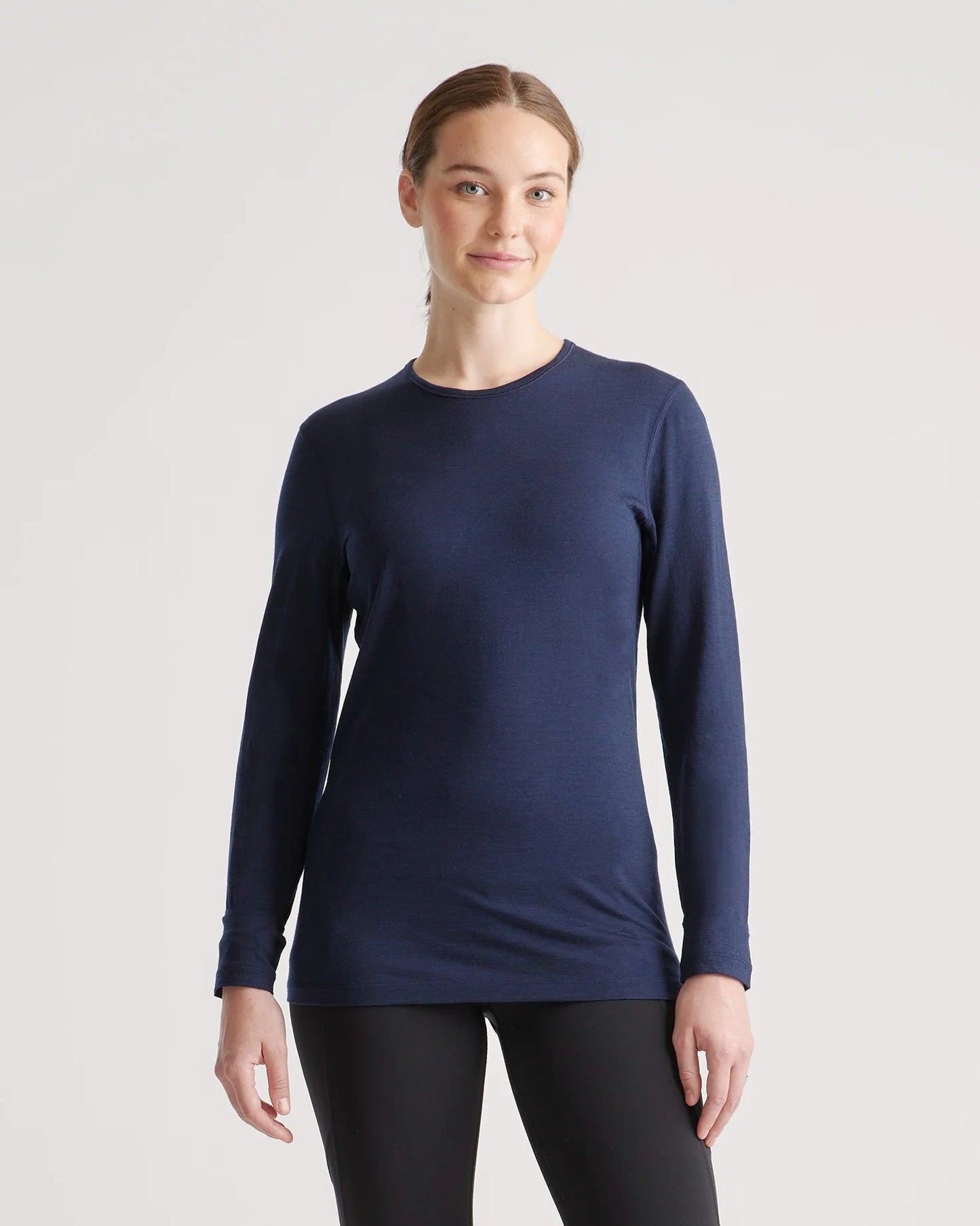 100% Merino Wool All-Season Long Sleeve Base Layer - XS / Black