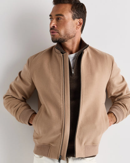 100% Mongolian Cashmere Bomber Jacket - S / Black