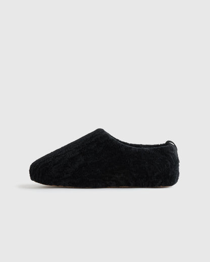 Men's Genuine Shearling Lounge Slipper - 7 / Black