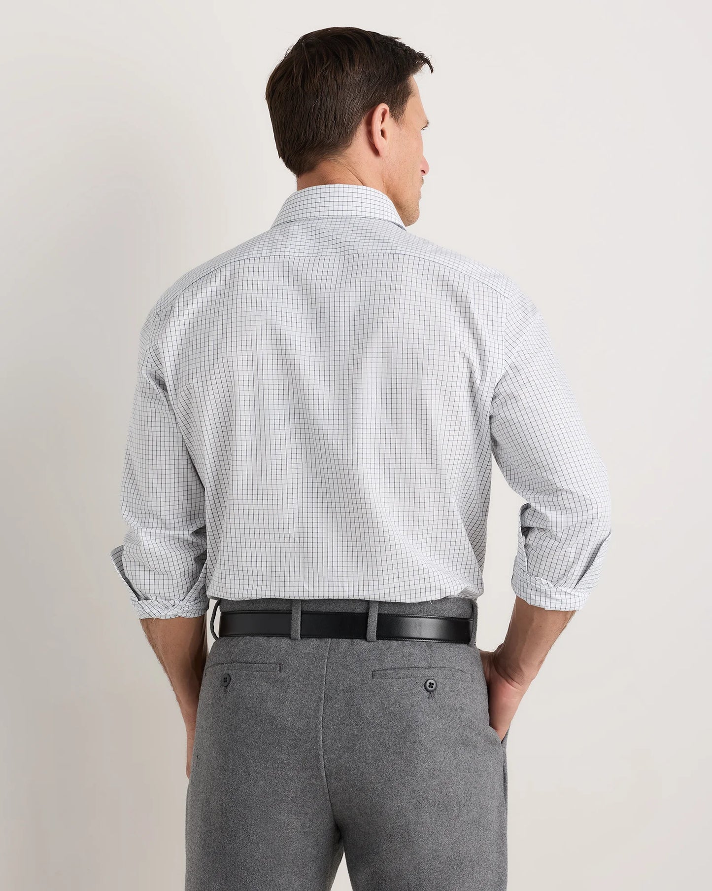 Organic Cotton Stretch Poplin Dress Shirt - S / Light Blue Stripe