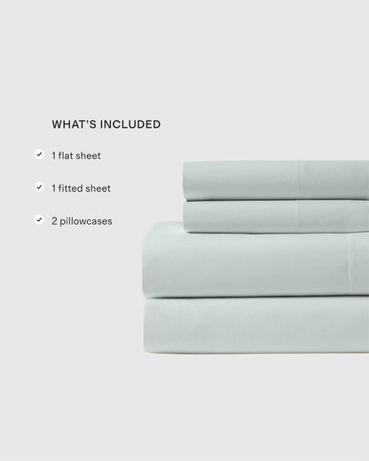 Organic Crisp Percale Sheet Set - Twin / White