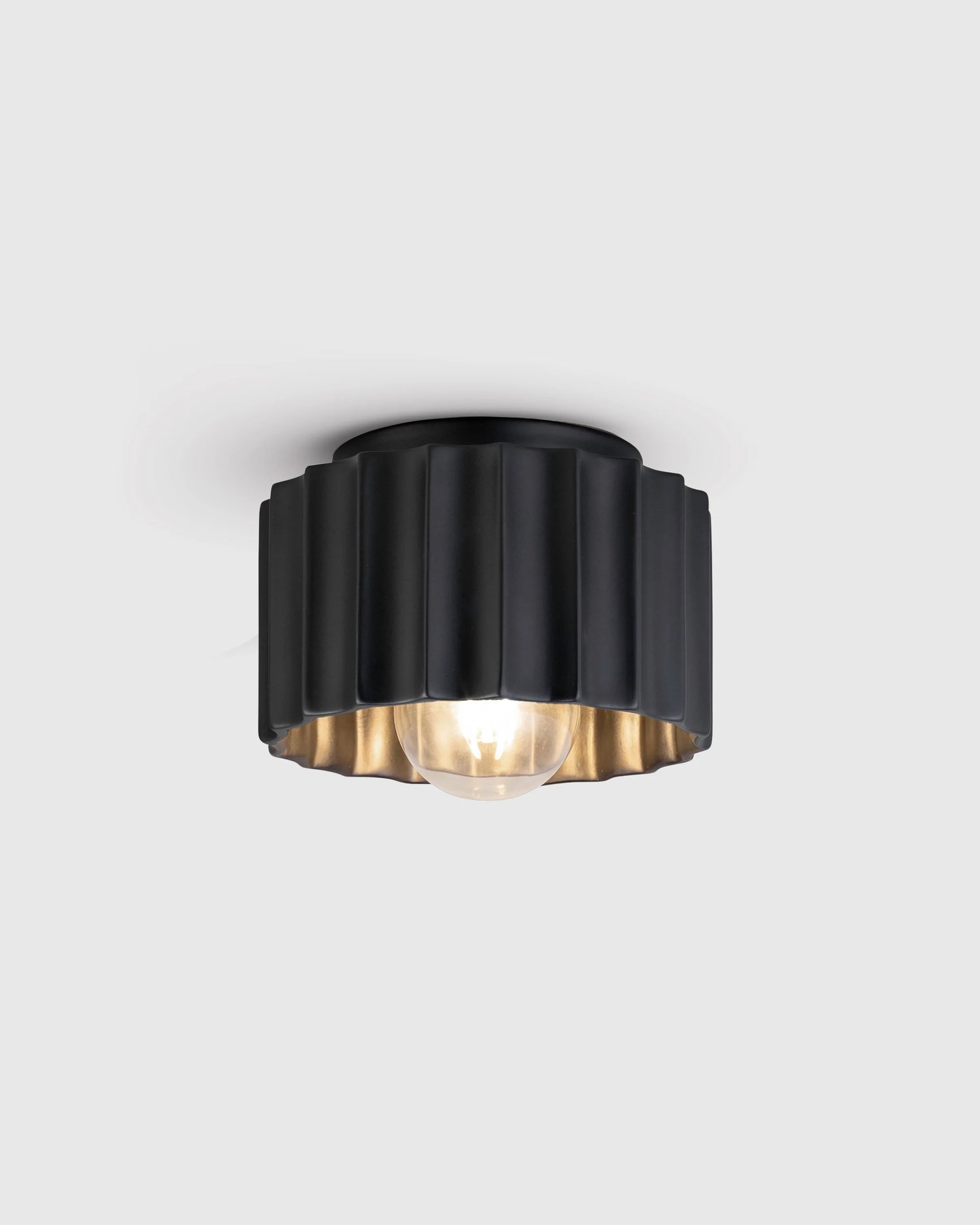 Scalloped Ceramic Flush Mount / Sconce - 8" / Natural