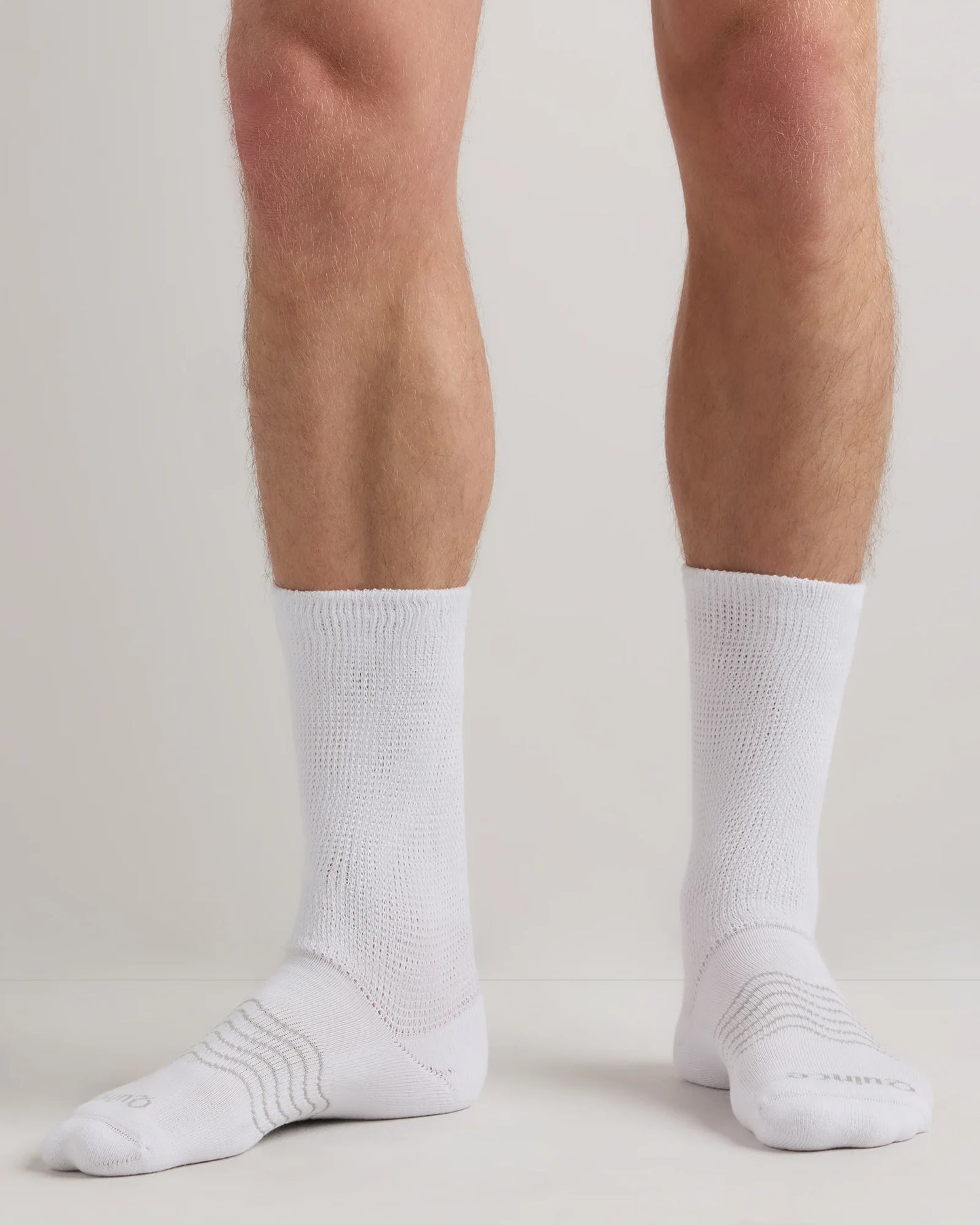 Everyday Cotton Targeted Stretch Crew Socks (4-Pack) - S / White