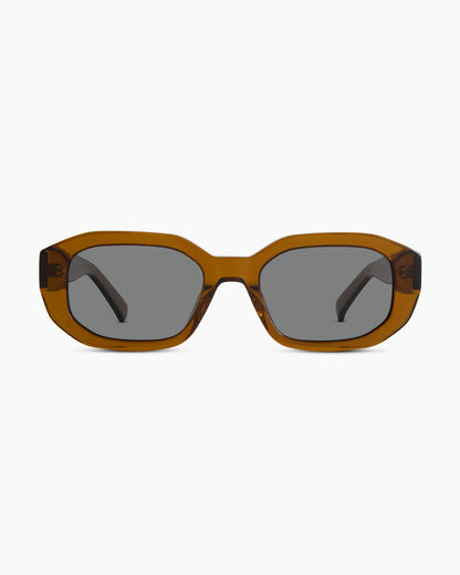 Barbados Polarized Acetate Sunglasses - One Size / Clear Spice with Grey lens