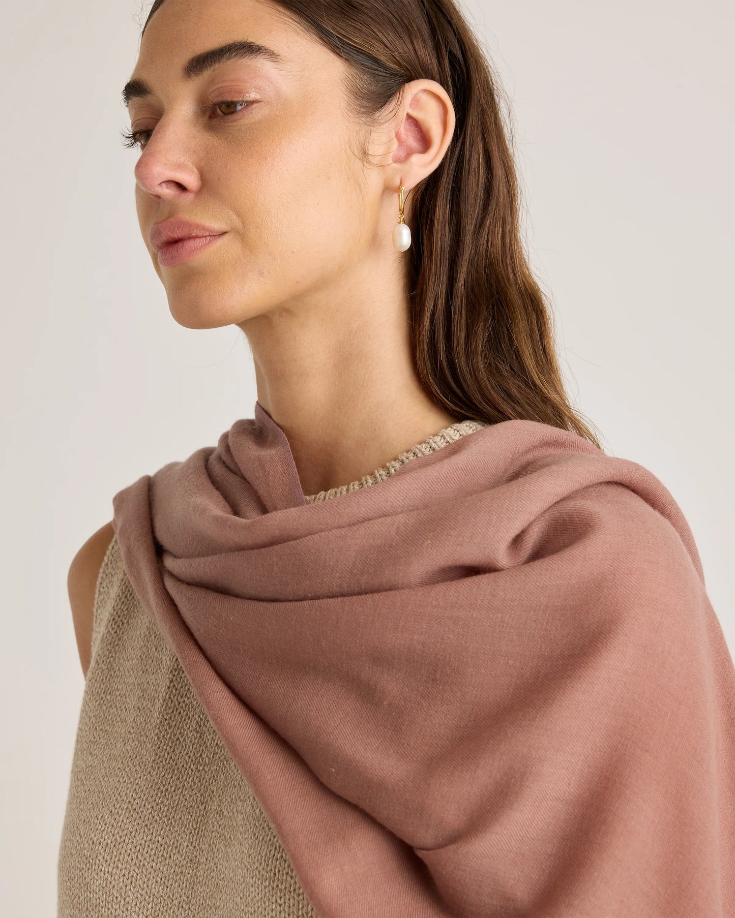 100% Pashmina Wool Scarf - One Size / Black
