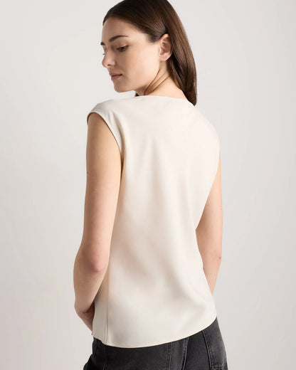 Draped Matte Cowl Neck Tank - XS / Porcelain Ivory