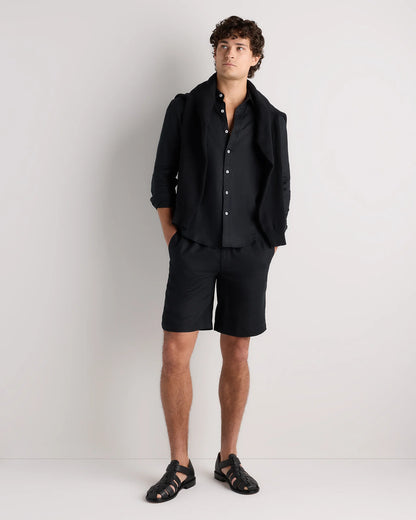 Calfskin Leather Fisherman Sandal - 7 / Black