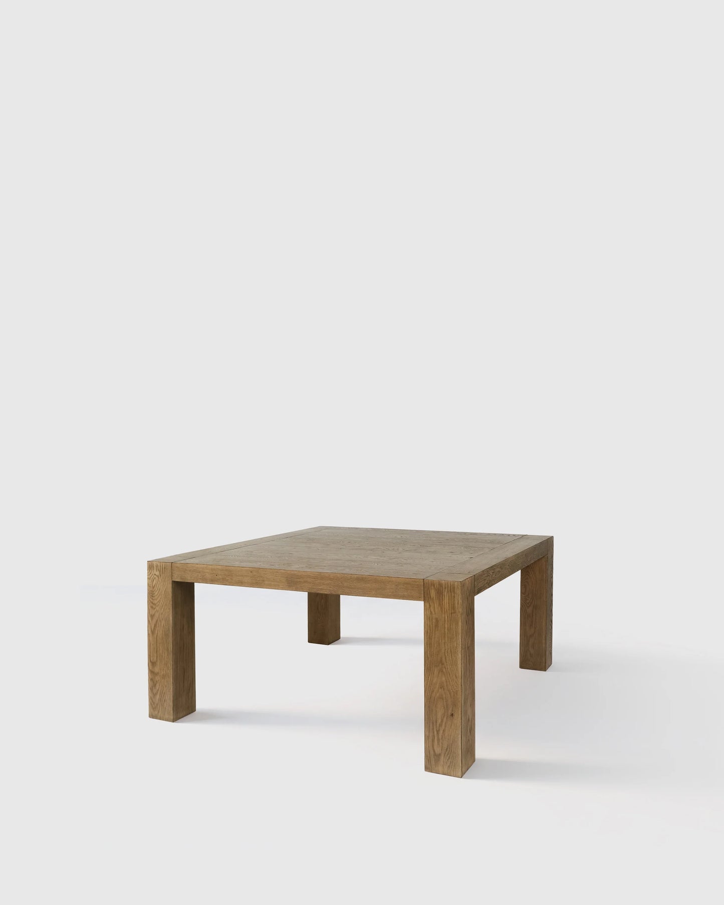 Reclaimed Oak Parsons Square Dining Table - One Size / Cafe Brown