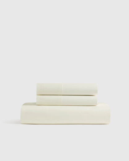 Organic Crisp Percale Fitted Sheet Set - Twin / Espresso