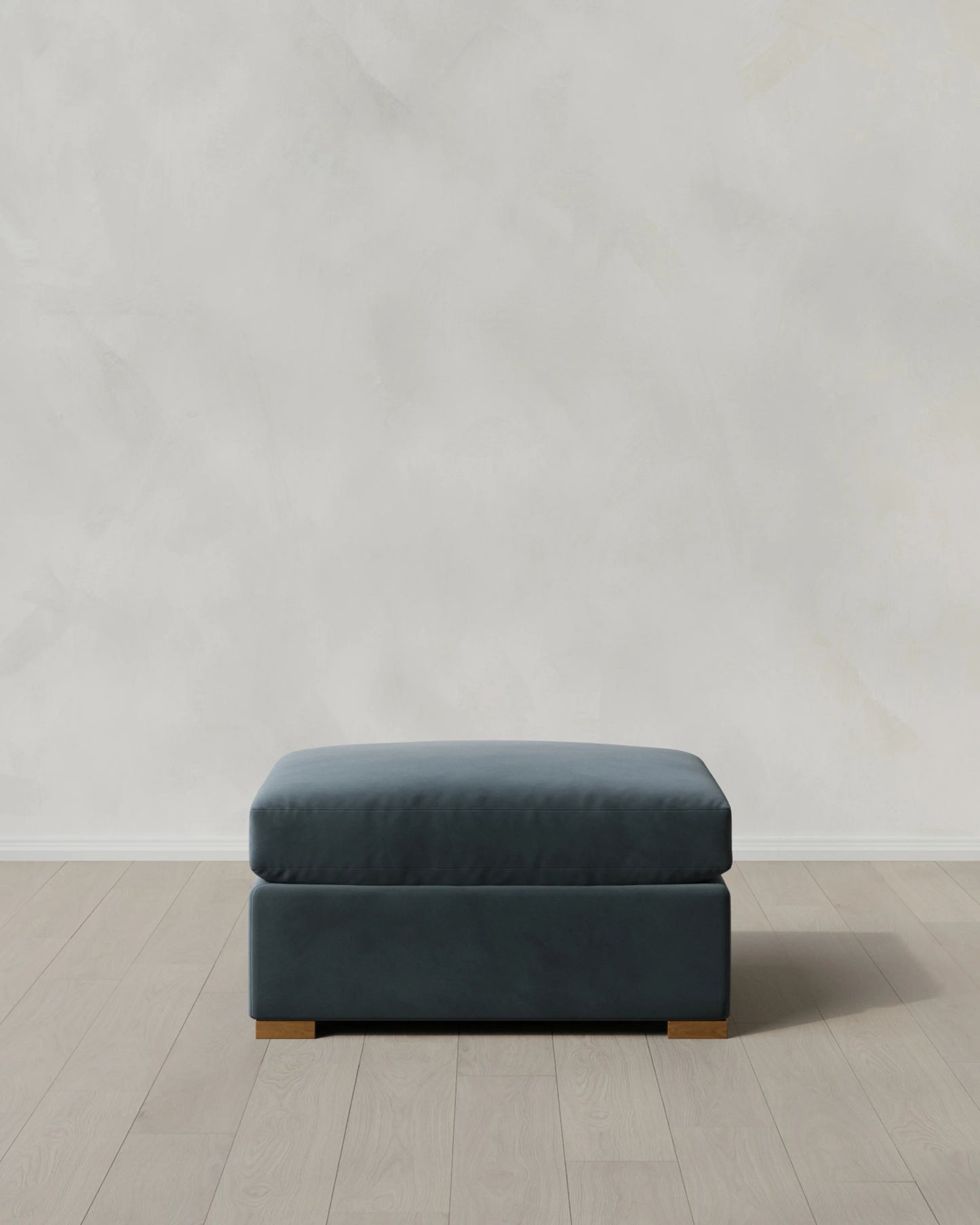 Hollis Slope Arm Ottoman in Performance Velvet - 37" / Taupe