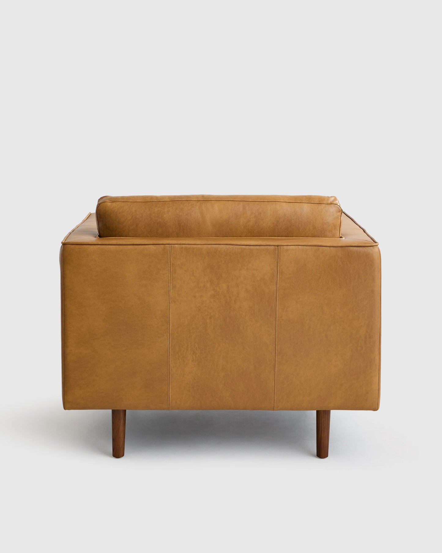 Italian Leather Midcentury Accent Chair - One Size / Chestnut