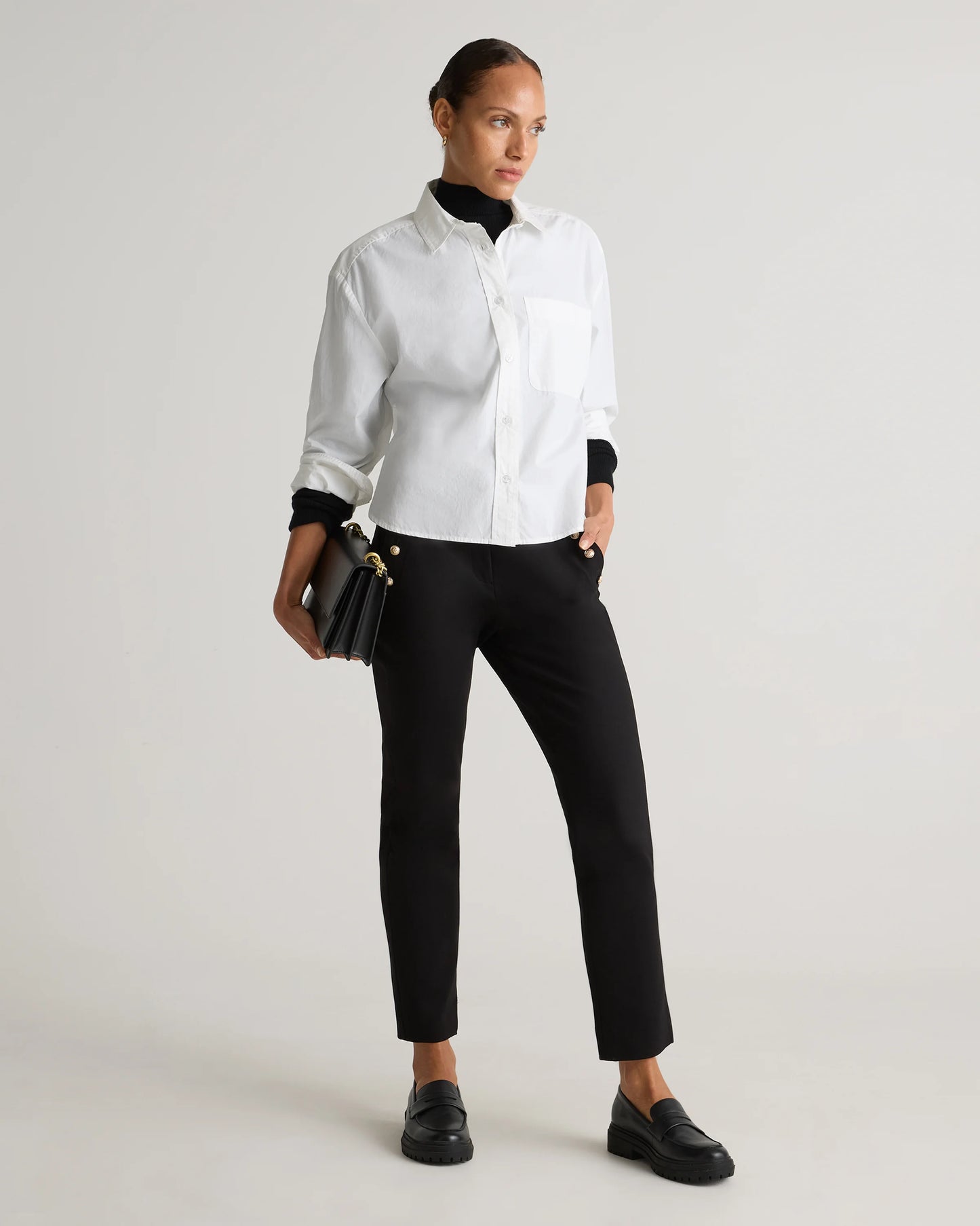 Ultra-Stretch Ponte Straight Leg Mariner Pants - XS / Morel Grey