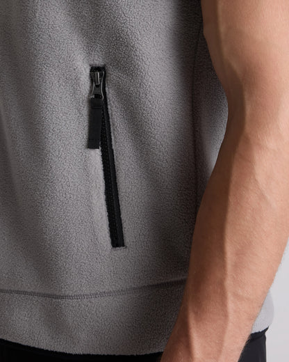 Polar Fleece Full-Zip Vest - S / Gravel