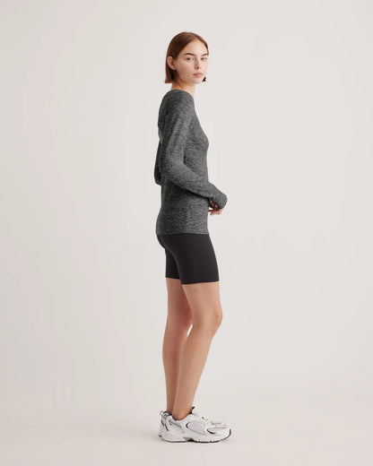 Ultra-Soft Fitted Long Sleeve Top - XS / Heather Navy