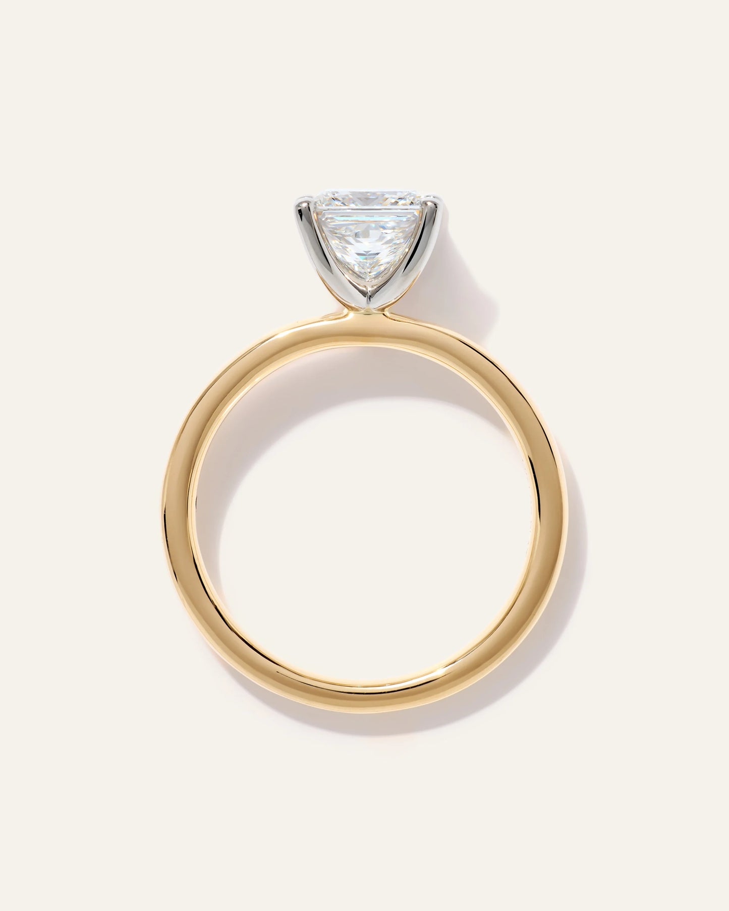 Lab Grown Diamond Princess Comfort Fit Engagement Ring - 1.5ct - 4 / Yellow Gold