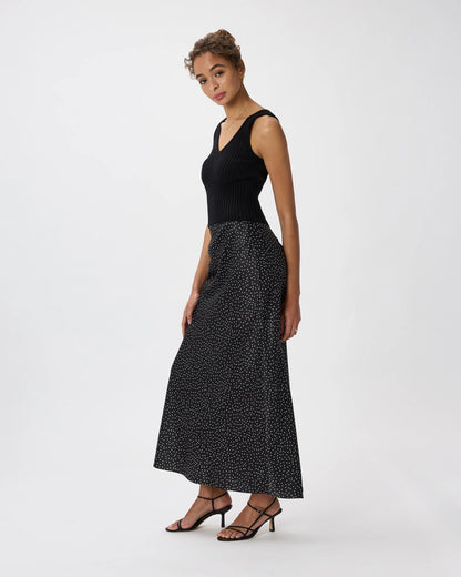 100% Washable Silk Maxi Skirt - XS / Champagne