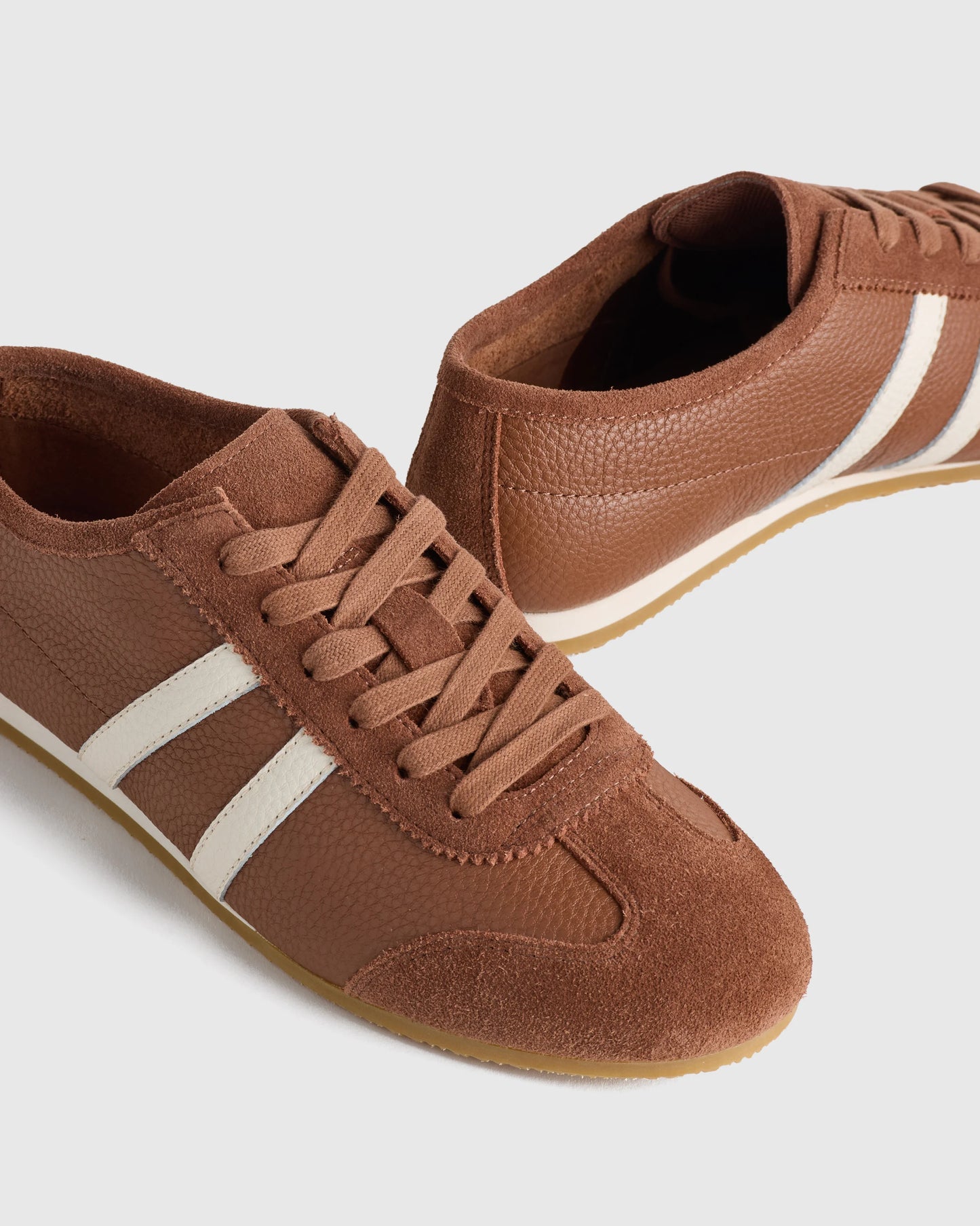 Italian Leather & Suede Low Profile Sneaker - 5 / Electric Blue