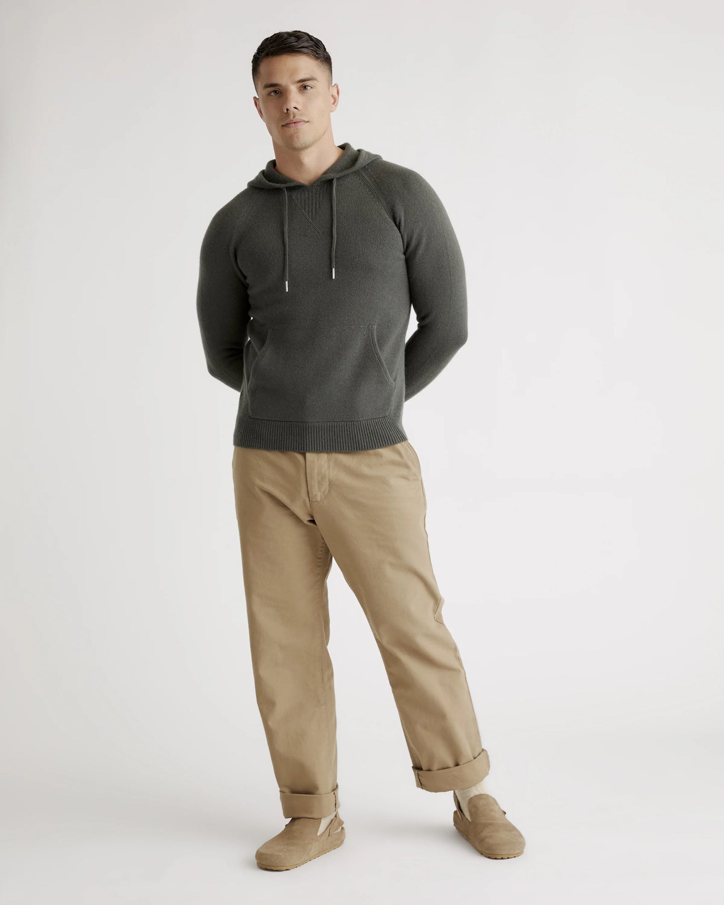 Mongolian Cashmere Pullover Hoodie - XS / Sea Spray Green