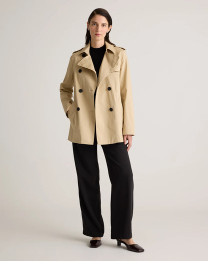 Comfort Stretch Short Trench Coat - XS / Coffee Bean Brown
