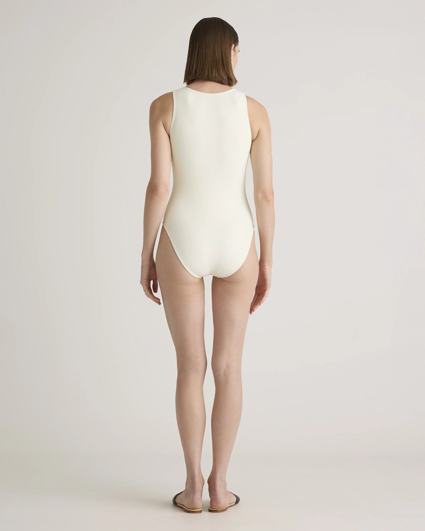Italian Zip-Front One-Piece Swimsuit - XS / Lagoon Teal Blue