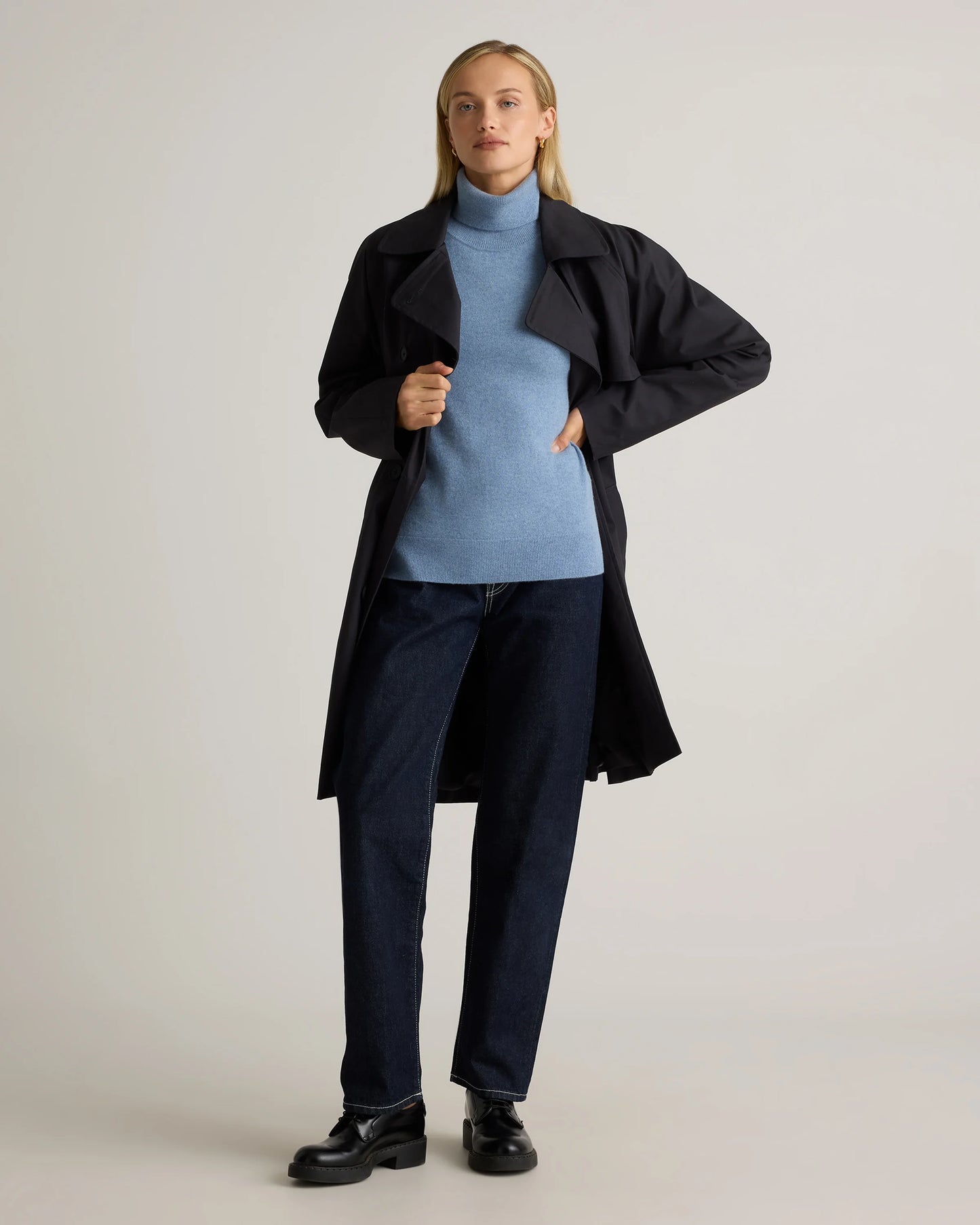 Mongolian Cashmere Turtleneck Sweater - XS / Heather Grey