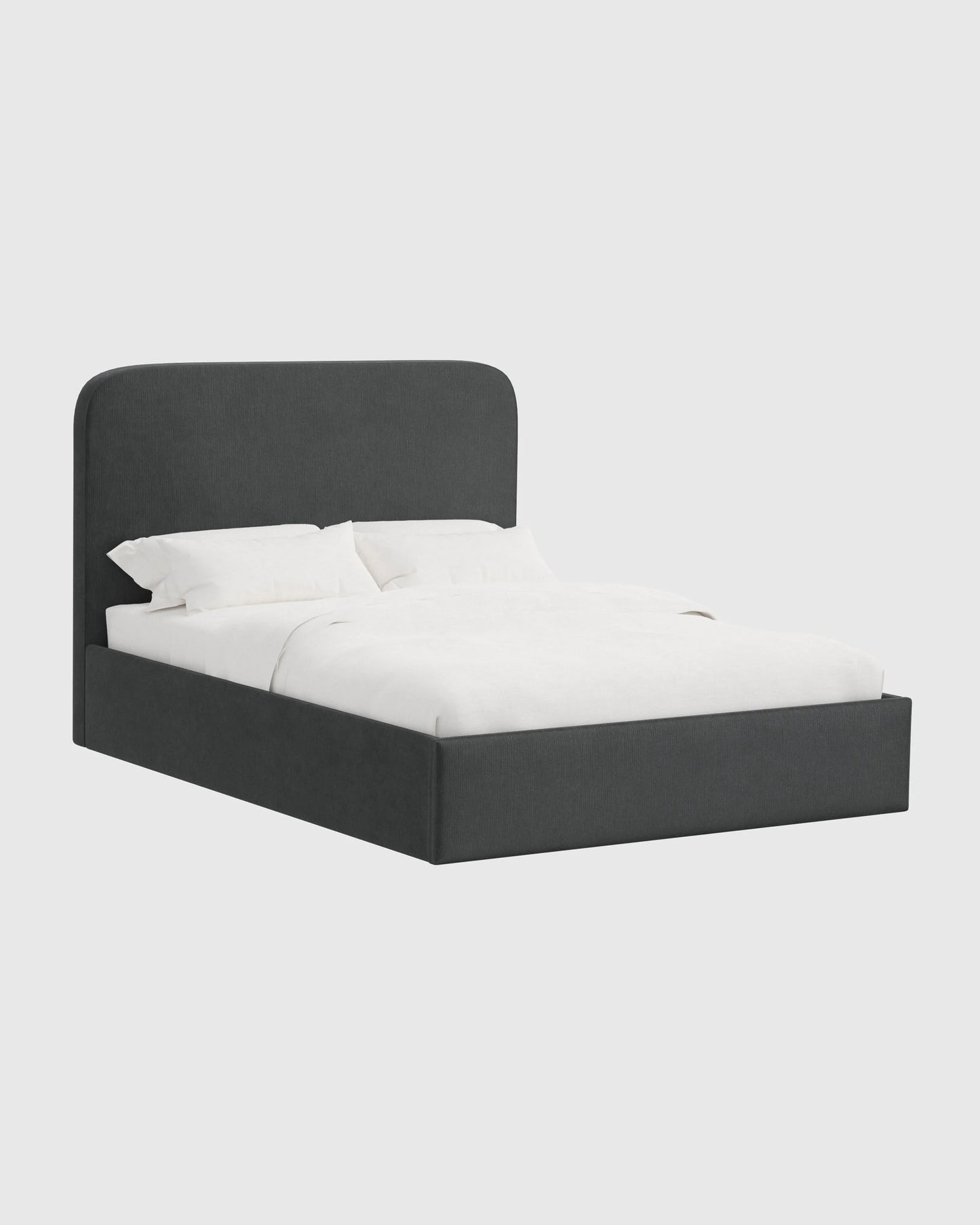 Curved Bed in Performance Velvet - Full / Walnut