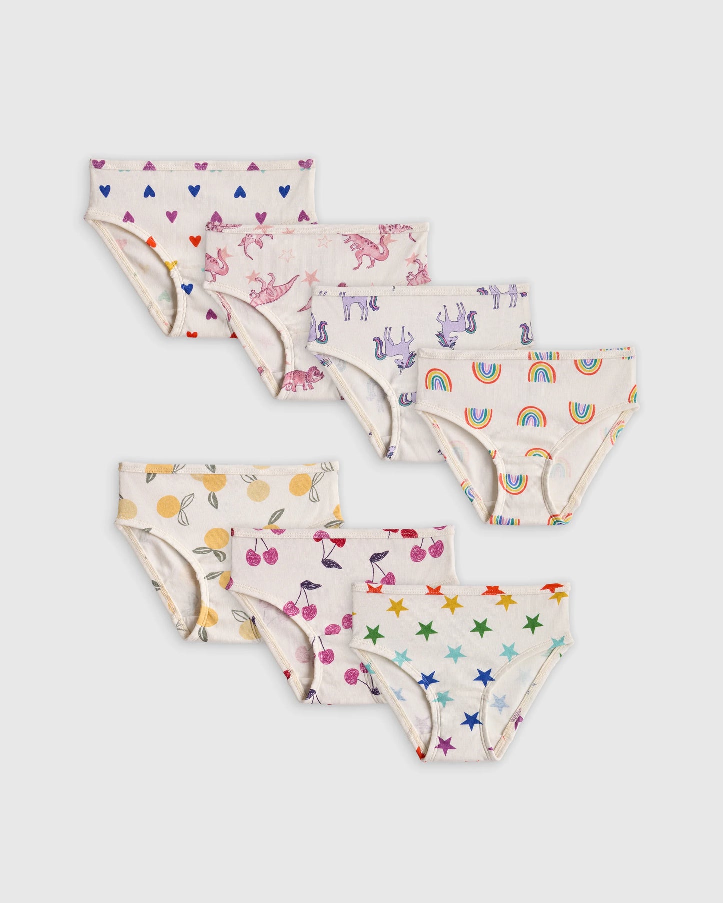 Girls 100% Organic Cotton Brief 7-Pack - 2T / Girl Multi Pack