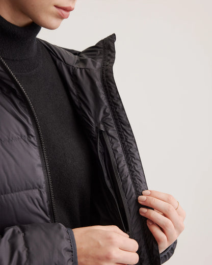 Lightweight Down Packable Puffer Hooded Jacket - XS / Navy