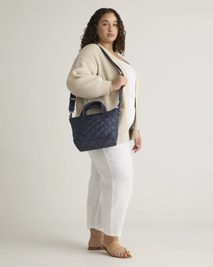 Transit Quilted Small Crossbody Tote - One Size / Taupe Brown