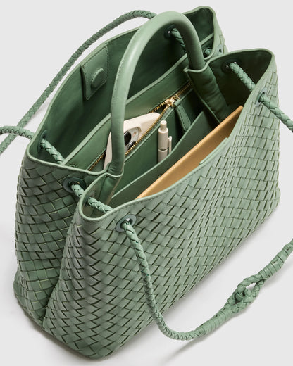 Romy Handwoven Satchel - One Size / Cognac
