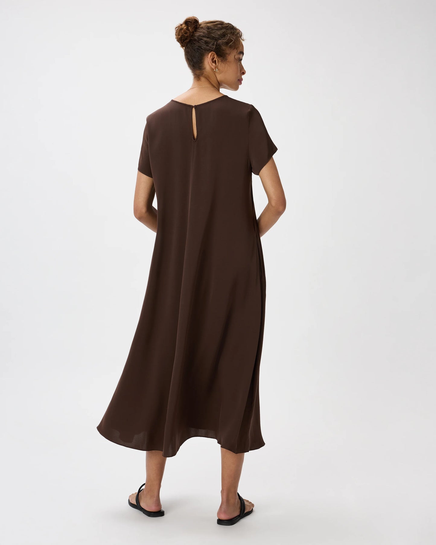 Washable Stretch Silk Voluminous Maxi Dress - XS / Moonstone Blue