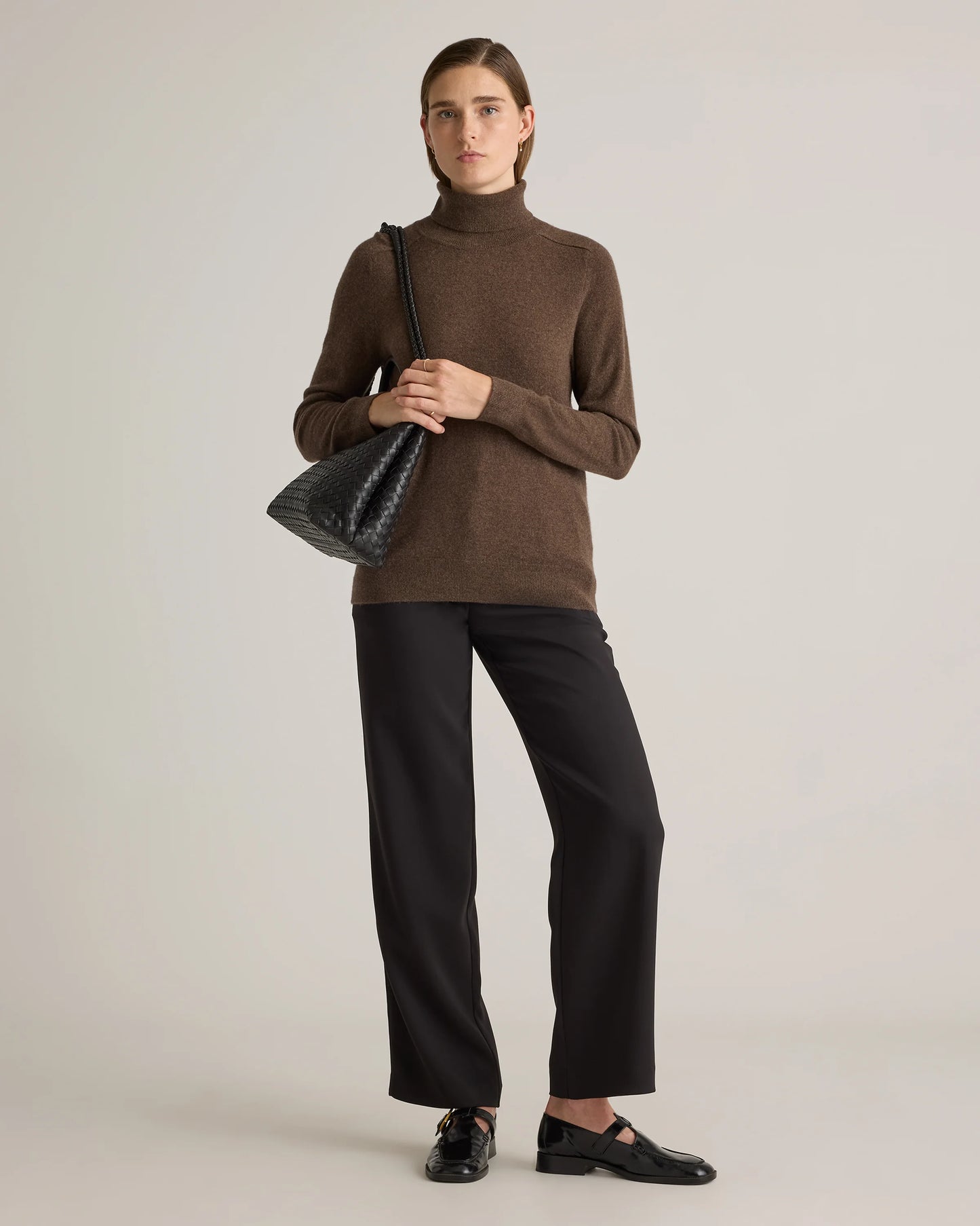 Mongolian Cashmere Turtleneck Sweater - XS / Heather Grey