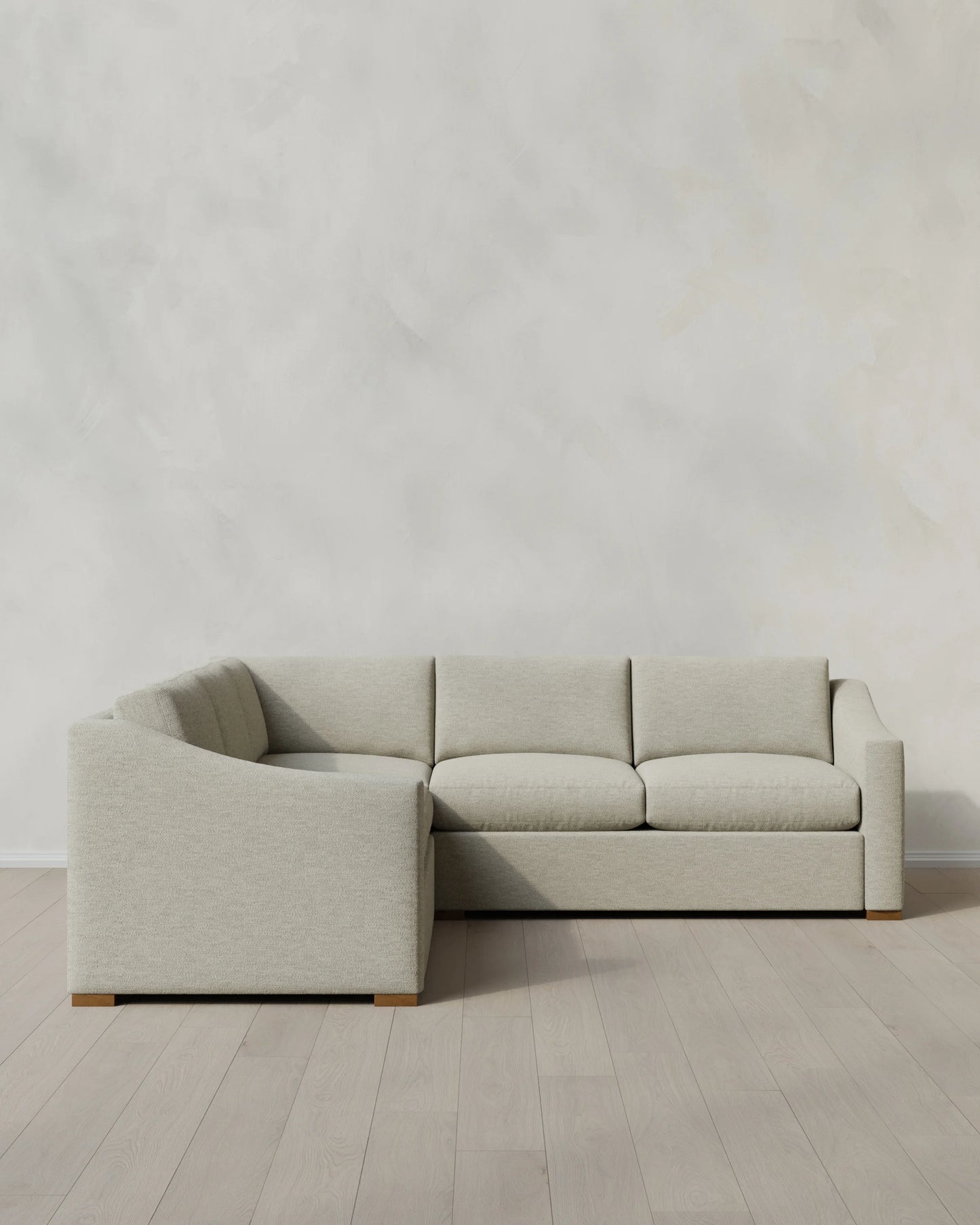 Hollis Slope Arm L Sectional in Performance Basketweave - 110x110 / Flax