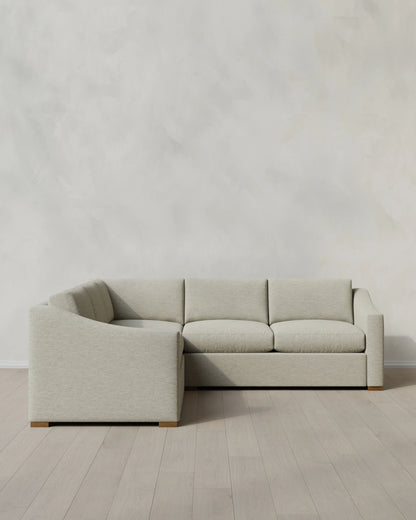 Hollis Slope Arm L Sectional in Performance Basketweave - 110x110 / Flax