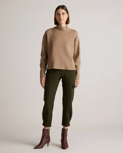 Ultra-Stretch Ponte Tapered Cargo Pants - XS / Black