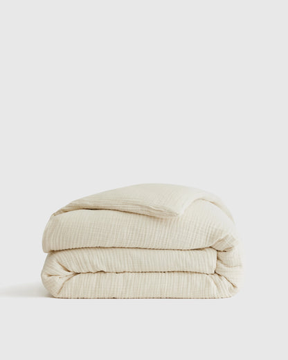 Organic Cotton Gauze Duvet Cover - Twin / Dried Sage