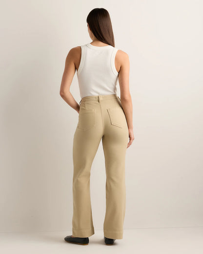 French Terry Wide Leg Pants - 0 / Bayberry Olive