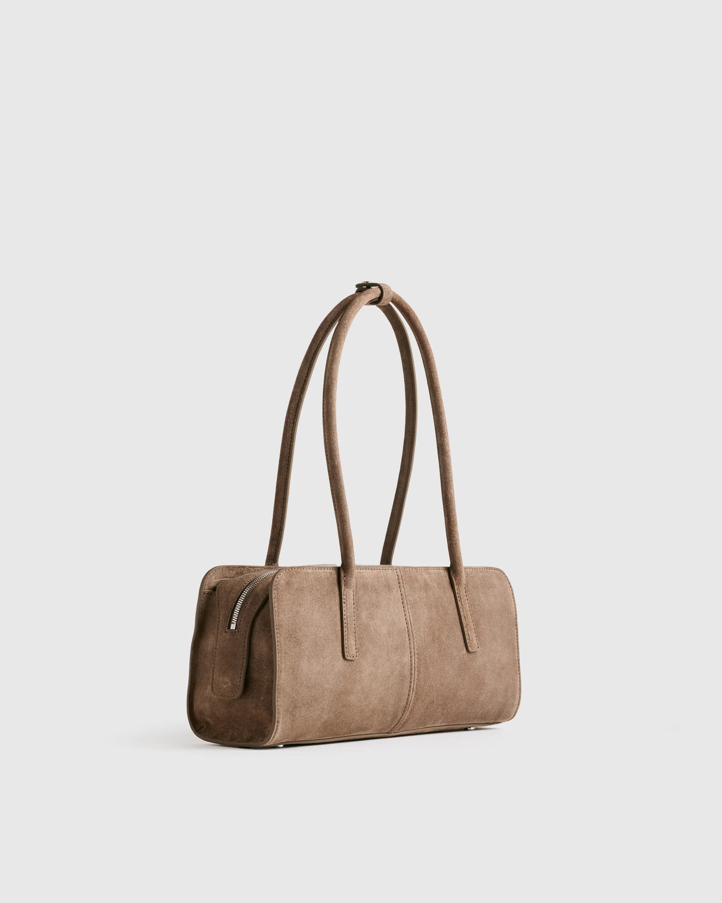 Italian Suede East-West Shoulder Bag - One Size / Whiskey