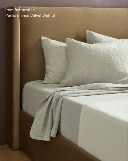 Wingback Bed in Performance Velvet - Full / Butterscotch