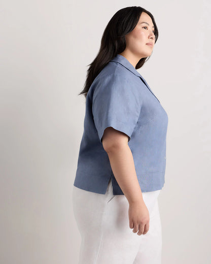 100% European Linen Short Sleeve Shirt - 1X / Flax