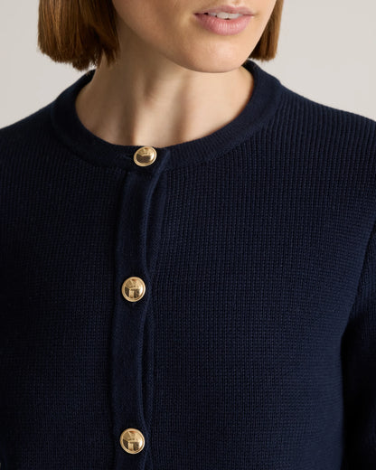 100% Organic Cotton Sweater Jacket - XS / Black/Ivory Colorblock