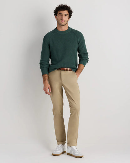 100% Organic Cotton Ribbed Crewneck Sweater - XS / Bahia Blue