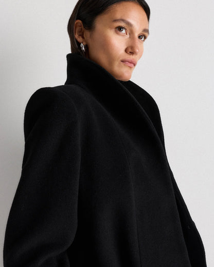 Wool Cashmere Cocoon Coat - XS / Dark Chocolate